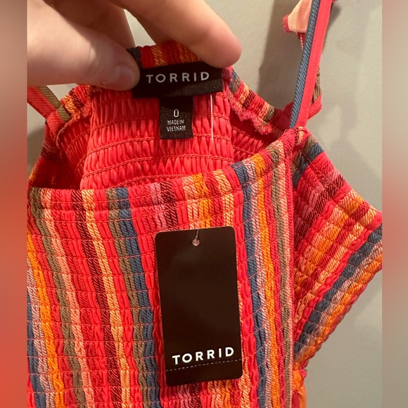 Torrid Pink and Orange Sleeveless Sundress Size 0 NWT - Picture 4 of 6